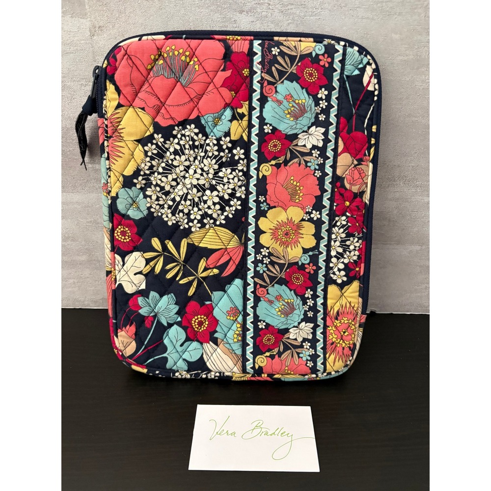 Vera Bradley Women Tech Sleeve Quilted Floral Navy Multi Tablet Case